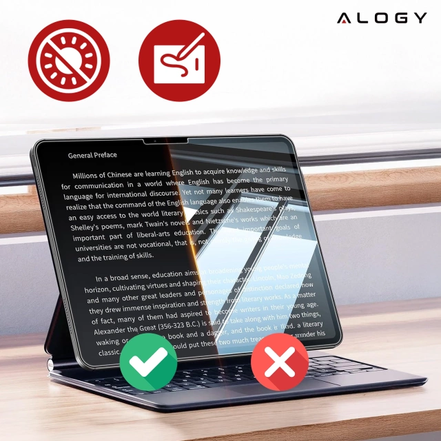 Matowe Szkło hartowane do Apple iPad Pro 13" 2024 Alogy Matte Paper-Like Screen Protector z zestawem montażowym
