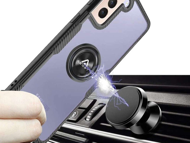 Alogy Etui na telefon Ring Holder Clear Armor do Galaxy S21 Plus czarne