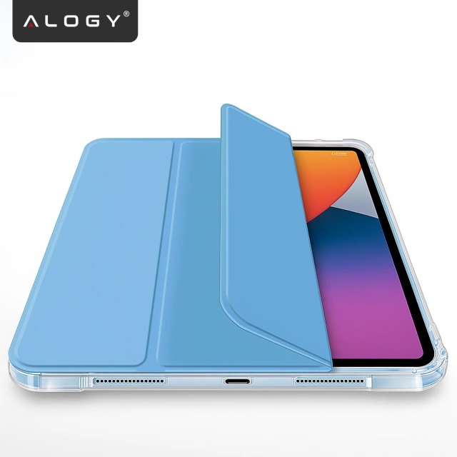 Etui do Apple iPad 11gen. 11" 2025 / 10gen. 10.9" 2022 Ochronne Hybrydowe z Miejscem na Rysik, Składana Okładka, Funkcja Podstawki, Alogy HybridBook™ Case  – Błękitne