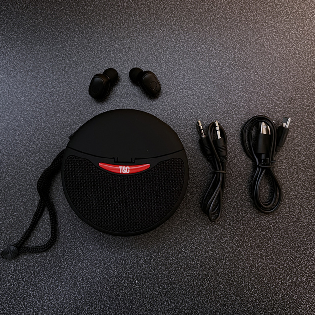 Alogy Zestaw grający 2w1 TWS przenośny Głośnik bezprzewodowy słuchawki Bluetooth BT Wodoodporny Czarny