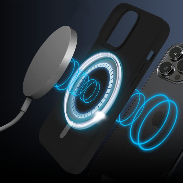 Alogy Etui na telefon do MagSafe Ultra Slim Mag do ładowarek Qi do Apple iPhone 13 Pro Max Czarne