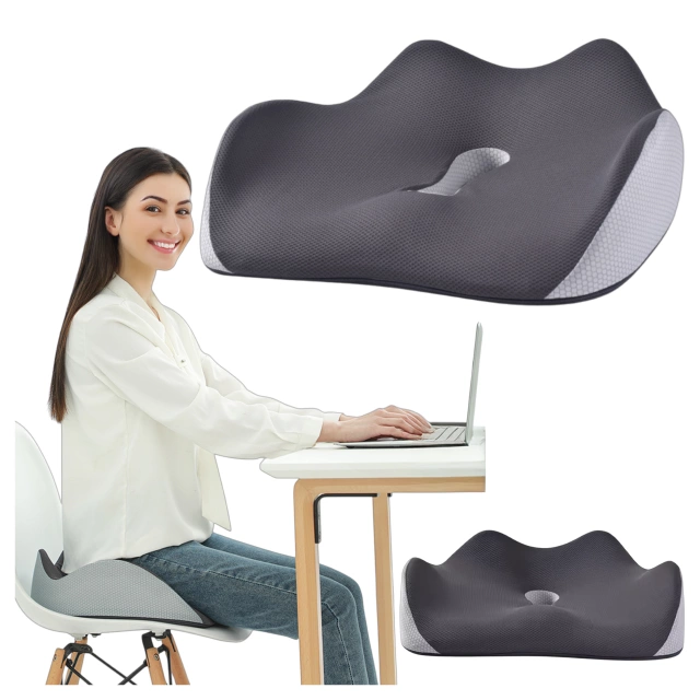 Poduszka ortopedyczna do siedzenia Alogy Seat Pillow do auta na krzesło do biurka siedzisko na fotel z pianką Memory Foam Czarna