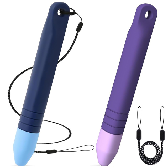 2x Rysik pojemnościowy dotykowy do ekranów telefonu tabletu Alogy Stylus Pen dla dzieci 10 cm Fioletowy i Niebieskie