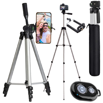 Alogy Statyw tripod lekki z pilotem i torbą do smartfona na aparat 105cm