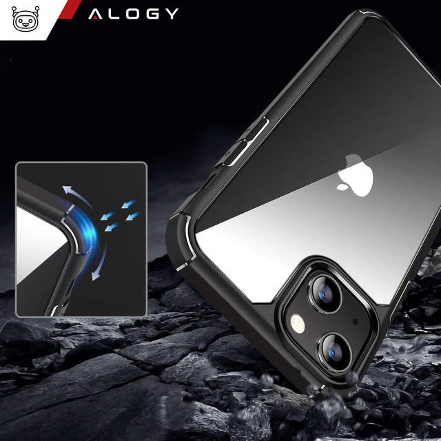 Alogy Hybrid Case Etui pancerne + 2x Szkło na ekran + 2x obiektyw do Apple iPhone 14 Zestaw 5w1