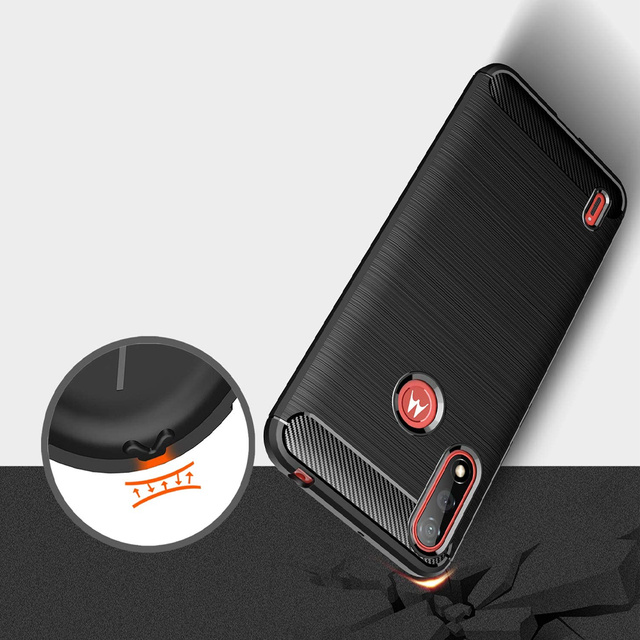 Alogy Etui na telefon Rugged Armor obudowa TPU Carbon do Motorola Moto E7i Power/ E7 Power Black