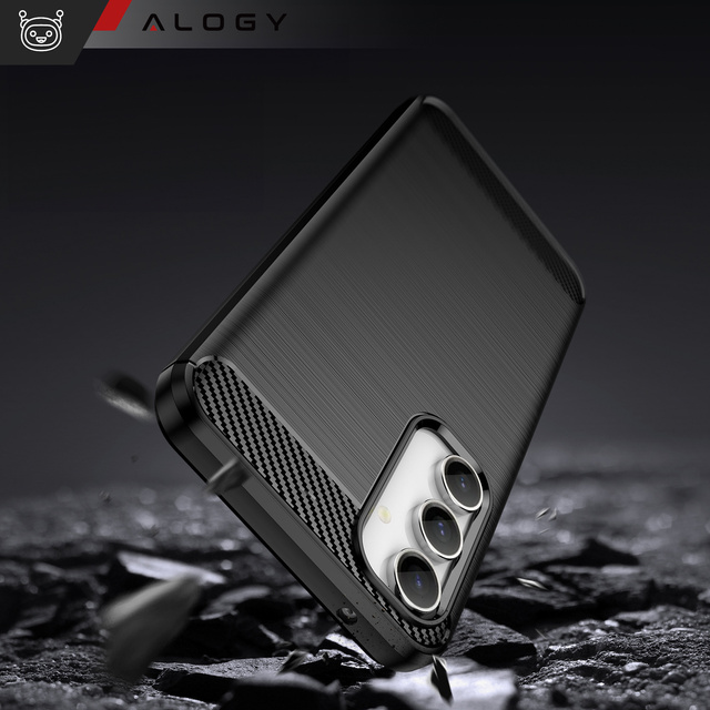 Etui ochronne do Samsung Galaxy S23 FE plecki na telefon Alogy Carbon Silicone obudowa czarne
