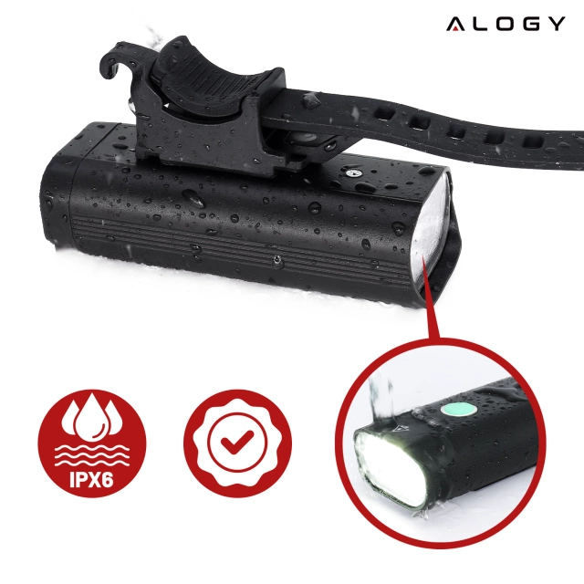 Lampka rowerowa przód LED przednia światło roweru 800LM 1800mah oświetlenie wodoodporna światełko na rower czarna
