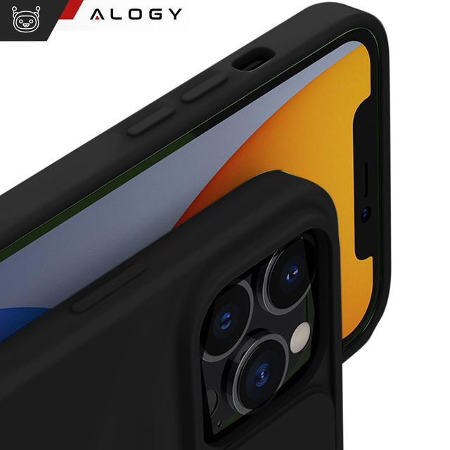 Alogy Camshield Soft Matt Etui ochronne do Apple iPhone 15 Pro Max obudowa z osłoną na obiektyw aparat Slide Czarne