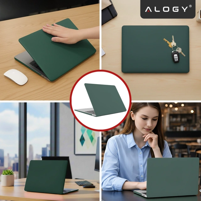 Etui do Apple Macbook Air 13.6 2022-2025 (M2/M3/M4) – elastyczna, matowa obudowa ochronna, lekka i odporna – Alogy AirGuard™ Zielony