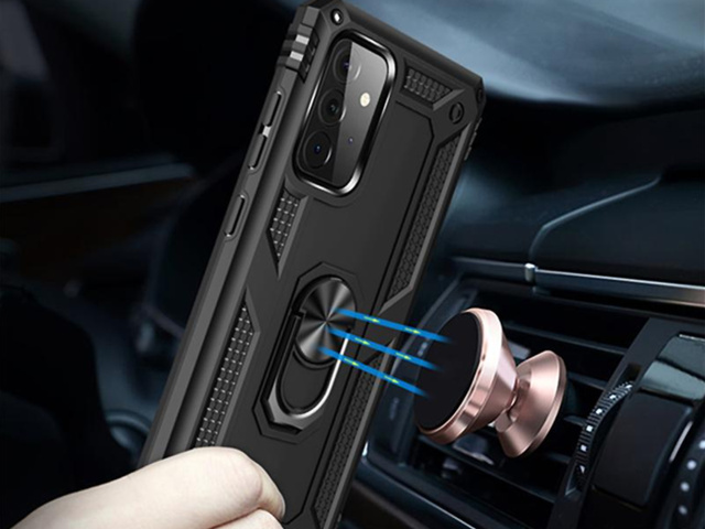 Alogy Stand Armor Ring Etui na telefon do Galaxy A72 pancerna obudowa Czarne
