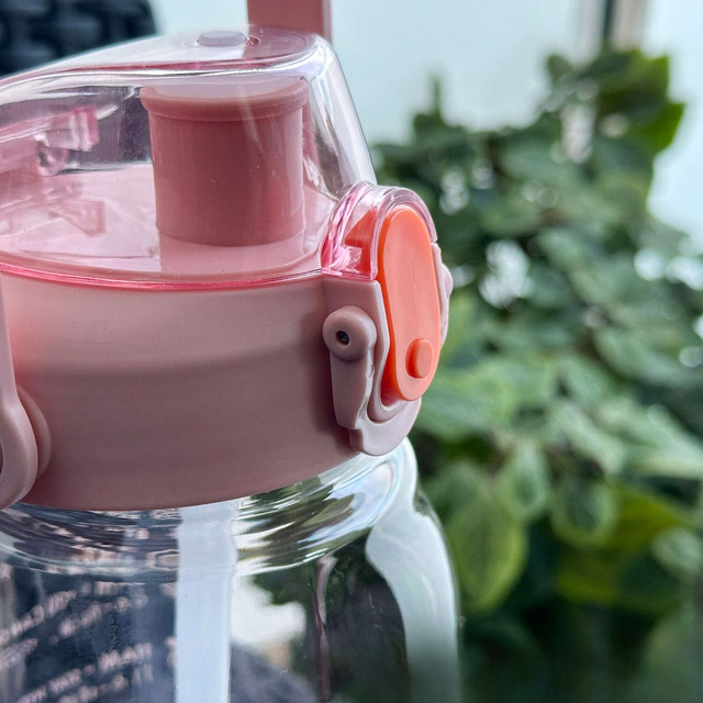 Alogy Butelka ze słomką Time Marker Water Bottle with Straw with Handle 1500ml