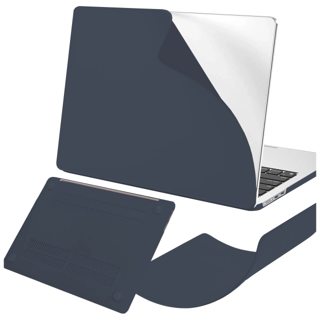 Etui do Apple Macbook Air 13.6 2022-2025 (M2/M3/M4) – elastyczna, matowa obudowa ochronna, lekka i odporna – Alogy AirGuard™ Granatowy