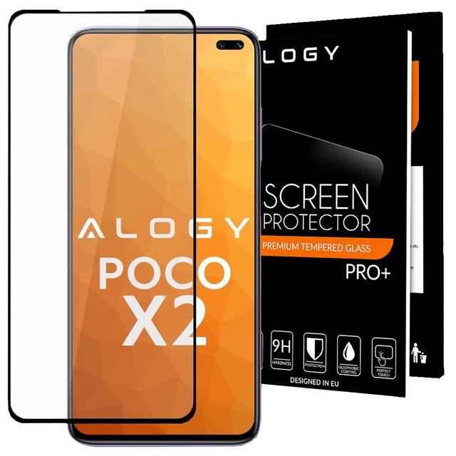 Alogy Szkło na ekran Full Glue case friendly do Xiaomi Poco X2 Czarne