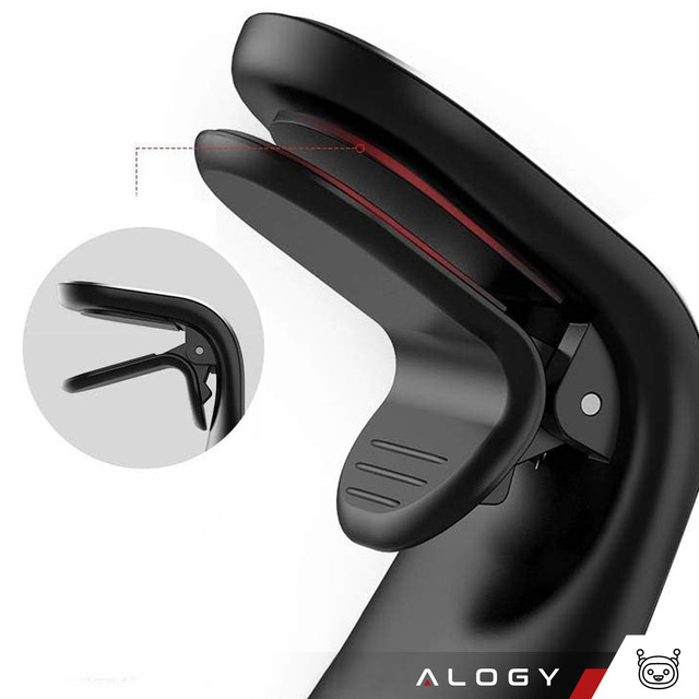 Alogy Uchwyt magnetyczny do samochodu na telefon do kratki nawiewu mocny Czarny