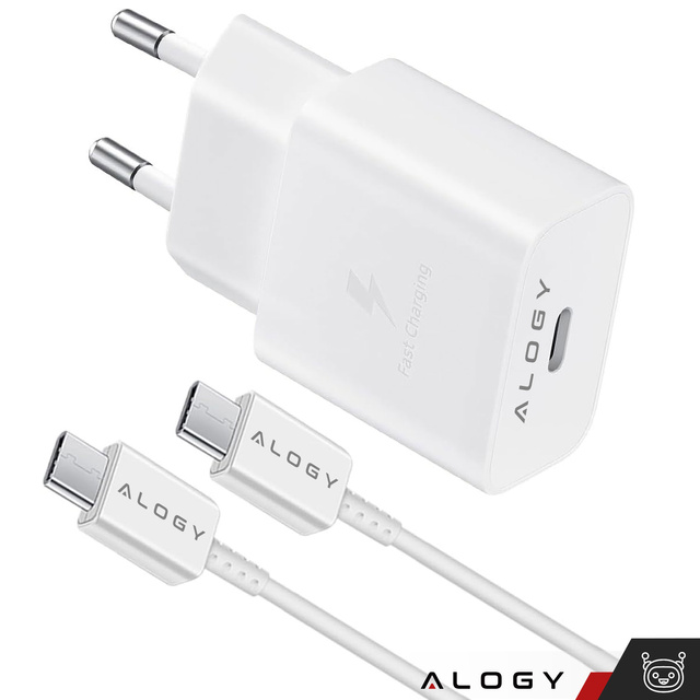 Alogy Ładowarka sieciowa USB-C typ C PD Premium szybka 45W 3A + Kabel Type-C 1M Biała