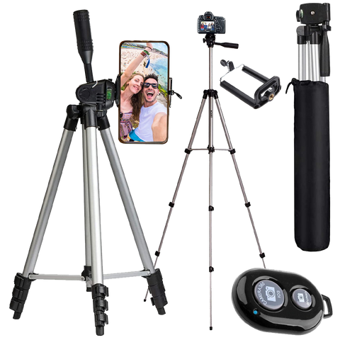 Alogy Statyw tripod lekki z pilotem i torbą do smartfona na aparat 105cm