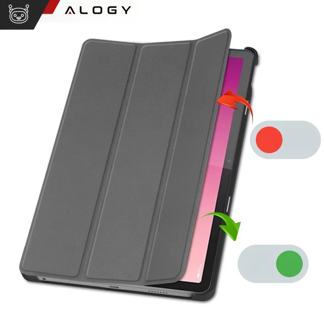 Etui ochronne do Lenovo Tab P12 12.7 TB-370 obudowa na tablet Alogy Book Cover Case Szare + szkło