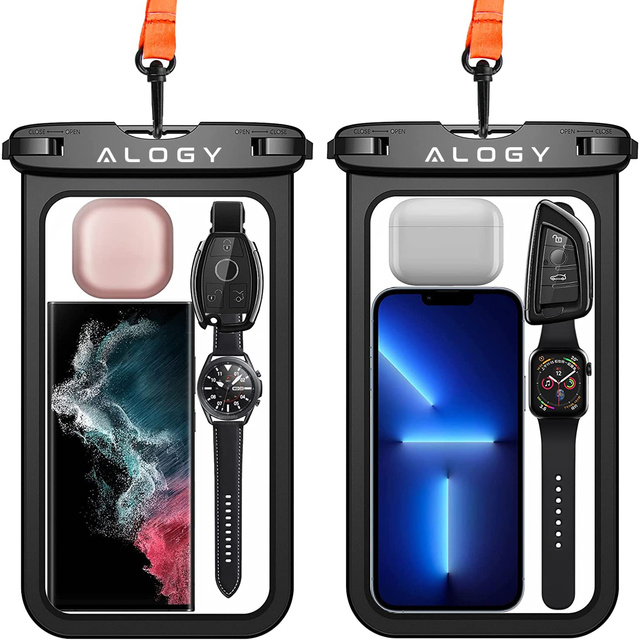 Alogy Etui wodoodporne Waterproof Case torba wodoszczelna uniwersalna IPX8 na telefon i akcesoria Czarne