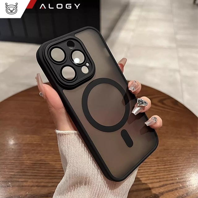Etui do Apple iPhone 13 Pro Max obudowa Alogy MagSafe Hybrid Matte Case pokrowiec matowy z ochroną obiektywu czarny