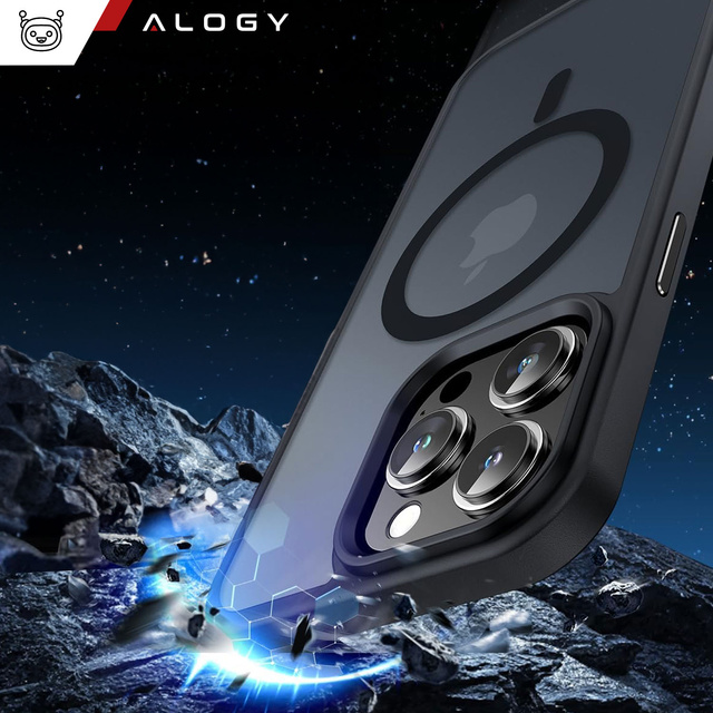 Alogy Etui ochronne do iPhone 15 Pro Ring Case obudowa na telefon do MagSafe Czarne