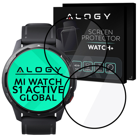 Alogy 2x Elastyczne Szkło 3D do Xiaomi Mi Watch S1 Active Global Black