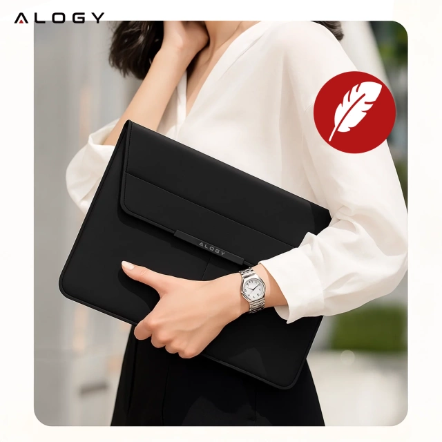 Torba na laptopa Alogy FlexCase Pro wielofunkcyjna rozkładana z podstawką i podkładką na myszkę do Macbooka 13/  14" Czarna