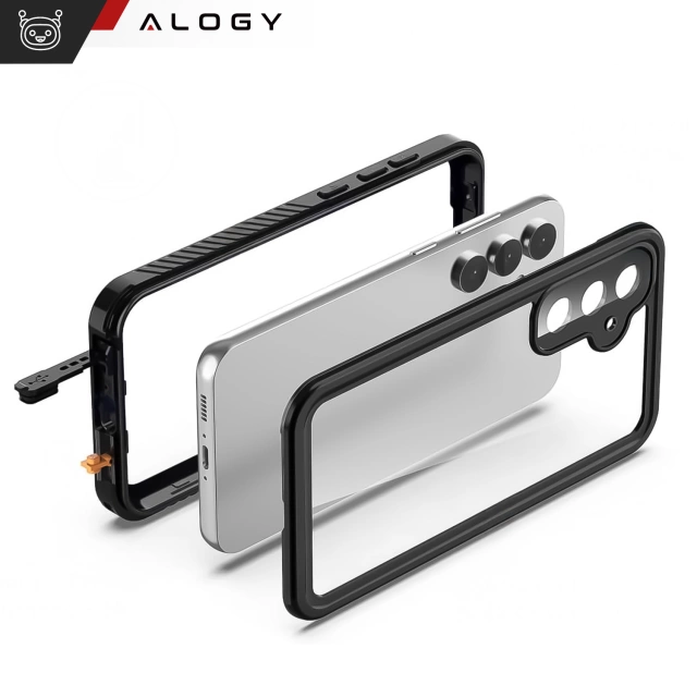 Etui Wodoodporne do Samsung Galaxy S25 Alogy HydroArmor™ IP68 Case z przezroczystym tyłem Pancerna obudowa 360