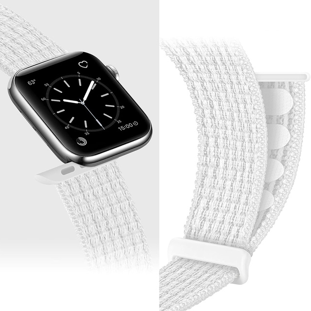 Alogy Nylon Strap Pasek z rzepem do Apple Watch 1/2/3/4/5/6/7/8/SE/Ultra (42/44/45/49mm) Biały