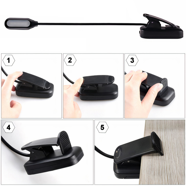 Lampka Alogy LED nocna na biurko biurkowa do czytania lampa regulowana bezprzewodowa micro USB czarna