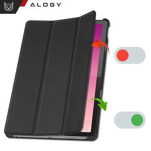 Etui ochronne do Lenovo Tab P12 12.7 TB-370 obudowa na tablet Alogy Book Cover Case Czarne + szkło