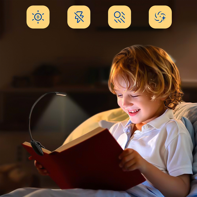 Lampka Alogy LED nocna na biurko biurkowa do czytania lampa regulowana bezprzewodowa micro USB czarna