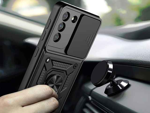 Alogy Camshield Stand Ring Etui obudowa z osłonką na aparat do Samsung Galaxy S21