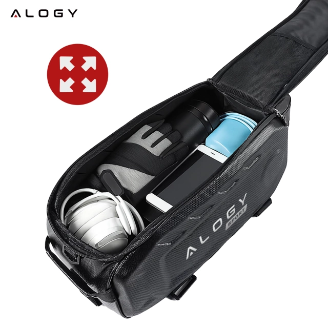 Torba sakwa rowerowa na bagażnik 17l kufer tylna wodoodporna czarna Alogy Sport RoadGear™ Czarna