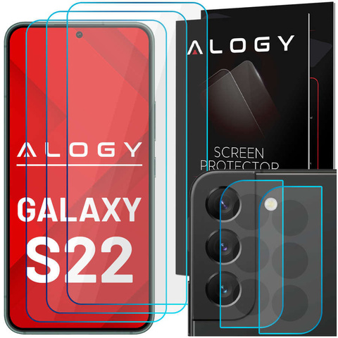 Alogy Glass Pack 3x Szkło hartowane na ekran 9h + 2x Szkło na obiektyw do Samsung Galaxy S22