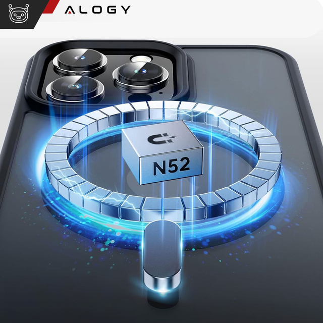 Alogy Etui ochronne do iPhone 15 Pro Ring Case obudowa na telefon do MagSafe Czarne