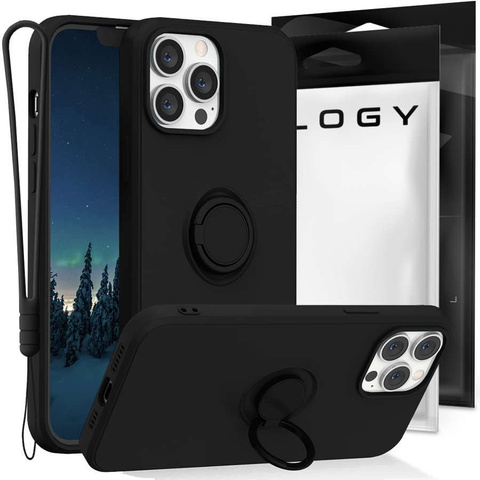 Alogy Etui silikonowe na telefon Ring Ultra Slim do Apple iPhone 13 Pro Czarne