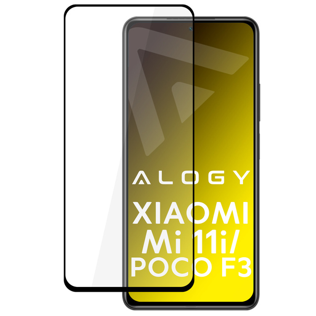 Alogy Szkło na ekran Full Glue case friendly do Xiaomi Poco F3 / Mi 11i Czarne