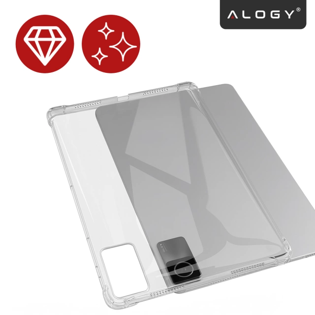 Etui Ochronne do Redmi Pad SE 11" 2023, Wzmocnione Narożniki, Smukłe i Lekkie, Antywstrząsowe ShockProof, Alogy FlexiShield™ – Przezroczyste