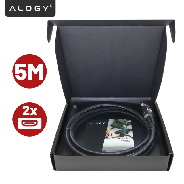 Alogy 8K Kabel HDMI 2.1 60Hz 48GBps 5m Czarny
