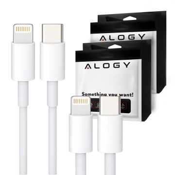 Alogy Kabel 2m Fast Charging Cable USB-C do Lightning do ładowania 20W White 