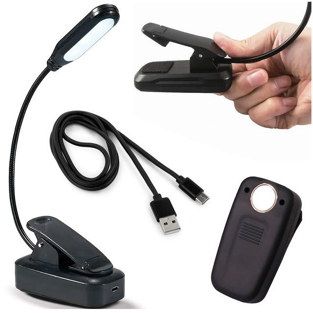 Lampka Alogy LED nocna na biurko biurkowa do czytania lampa regulowana bezprzewodowa micro USB czarna