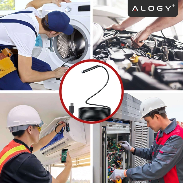 Alogy Hard Wire Kamera inspekcyjna endoskopowa micro USB + USB-C + USB Full HD 5m 8mm Endoskop