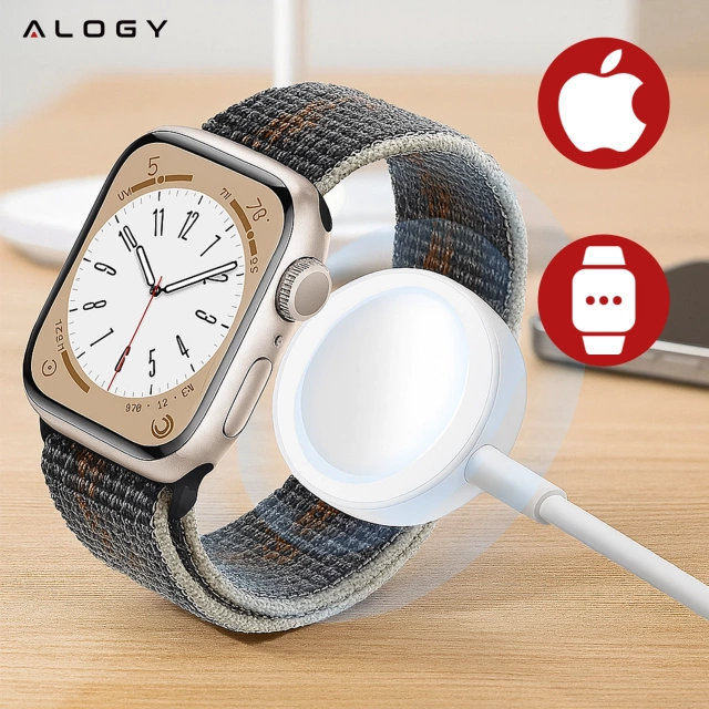 Alogy Ładowarka indukcyjna QI Charger do Apple Watch USB-C 100cm Biała