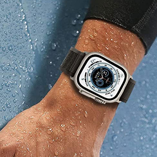 Alogy Pasek nylonowy Sport Strap na rzep do Apple Watch 4/5/6/7/8/SE (38/40/41mm) Czarno-pomarańczowy