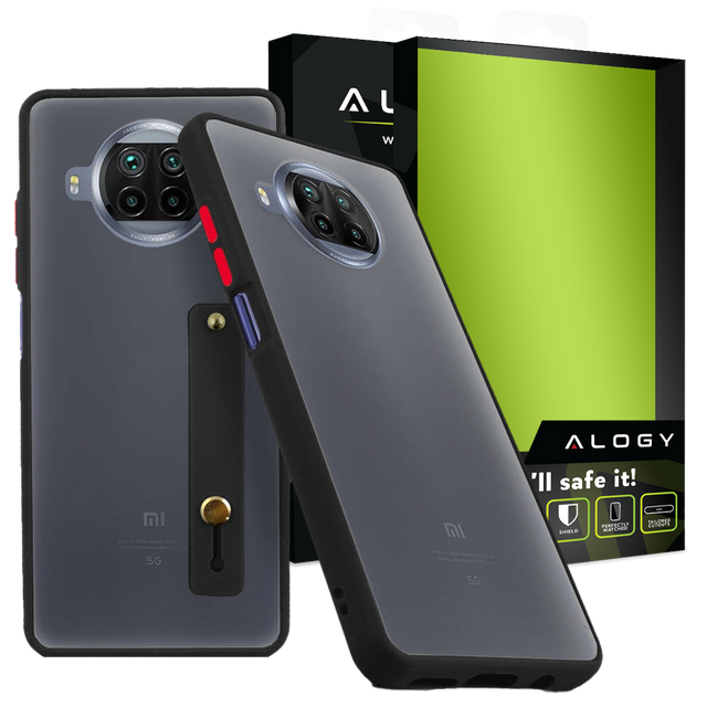 Alogy Etui na telefon bumper case z paskiem do Xiaomi Mi 10T Lite Czarne