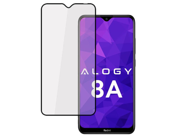 Szkło na telefon Alogy Full Glue case friendly do Redmi 8A Czarne 