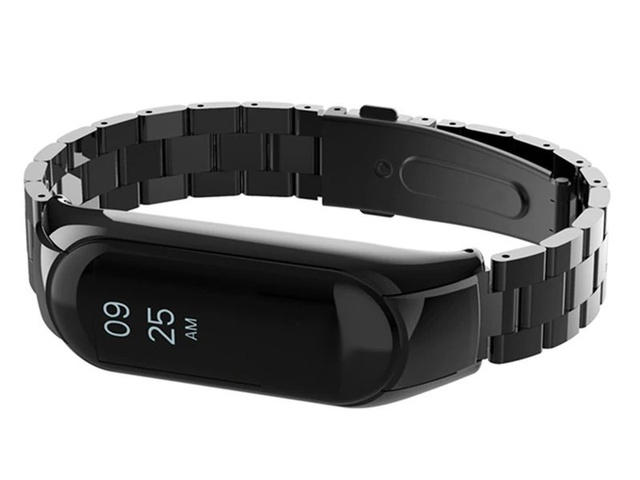 Alogy Bransoleta stainless steel bransoletka do Xiaomi Mi Band 5 Czarna