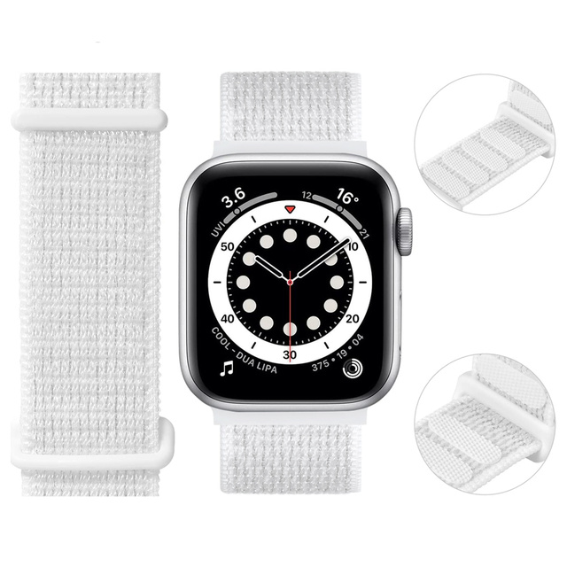 Alogy Nylon Strap Pasek z rzepem do Apple Watch 1/2/3/4/5/6/7/8/SE/Ultra (42/44/45/49mm) Biały