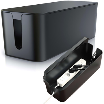Alogy Cable Organizer Storage Box S 23cm Organizer biurkowy pojemnik pudełko na kable listwy Czarny